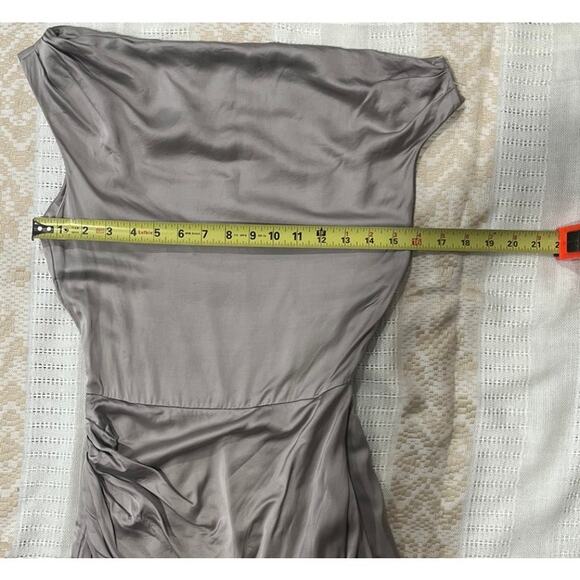 & Other Stories Gray Satin Draped Long Elegant Formal Dress Gown Size 2 - Picture 3 of 7